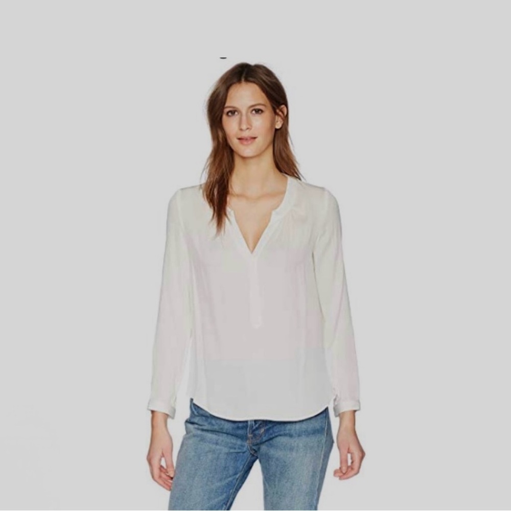 Milly Silk Long Sleeve in Ivory